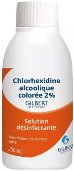 Solution désinfectante Gilbert - Chlorhexidine Alcoolique Colorée 2%