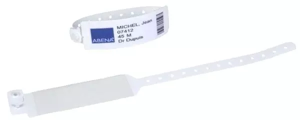 Bracelet d'identification patient à rabat adhésif (sachet de 500)