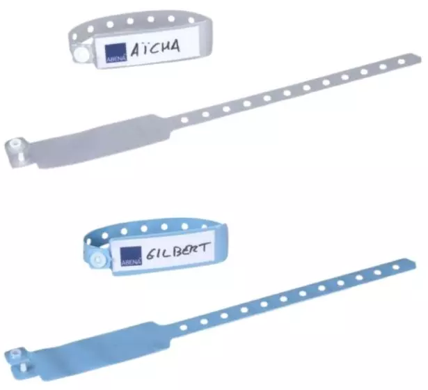 Bracelet d'identification patient avec étiquette à insérer (boite de 500)