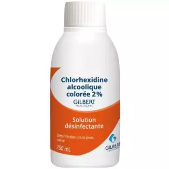 Solution désinfectante Gilbert - Chlorhexidine Alcoolique Colorée 2%