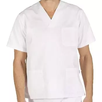 Tunique médicale mixte polyester/coton (blanc)